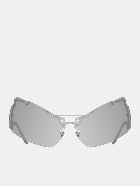 Walter Van Beirendonck Sunglasses Special Shield Clear and Grey