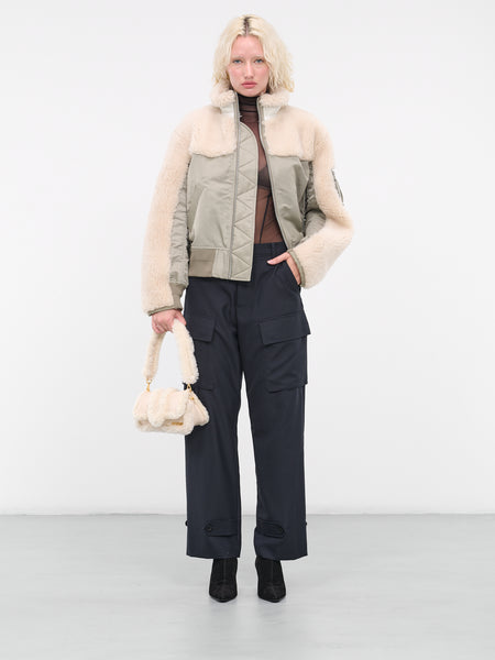 Faux Shearling Blouson (07012-526-KHAKI-ECRU)