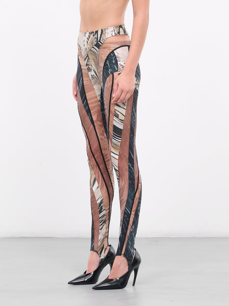 High-rise spiral leggings in black - Mugler