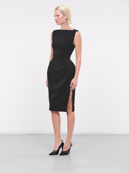 Exaggerated Dress (1R01362470-BLACK)