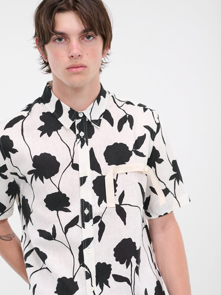 Jacquemus La Chemise Melo Short Sleeve Shirt Print Dark Navy Flowers Men's  - SS22 - US