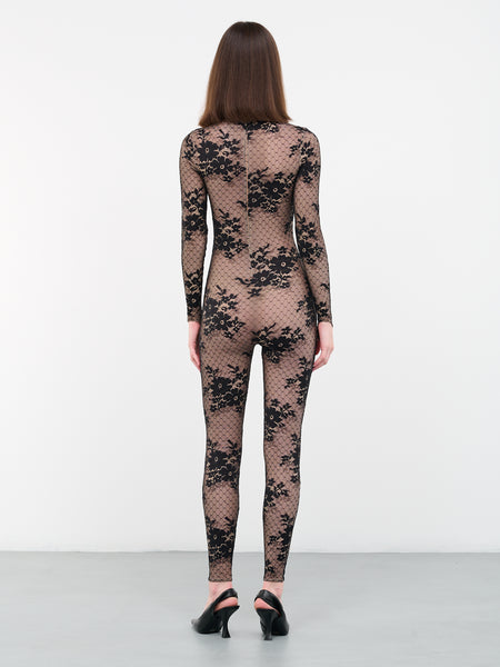 Floral lace bodysuit in black - Wolford