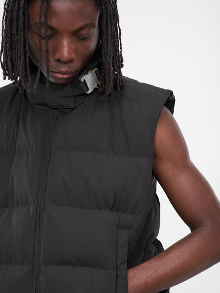 Buckle Puffer Vest (AAUOU0443FA01-BLACK)