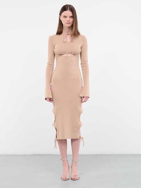 Cut-Out Knit Dress (DR21947268-0475-001-NUDE)