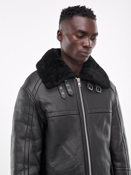 Shearling Leather Jacket (ES2424BL-BLACK)