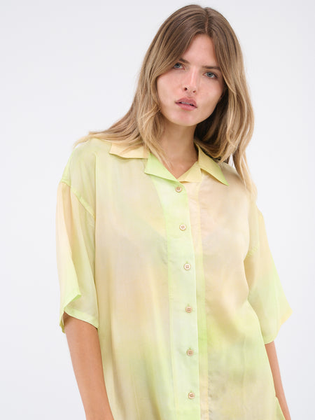 Silk Shirt (FN-WN-BLOU001003-LIME-GREEN)