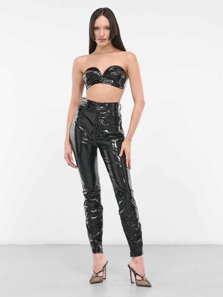 Patent Leather Bandeau Top (F7509T-FUSOP-N0000-BLACK)