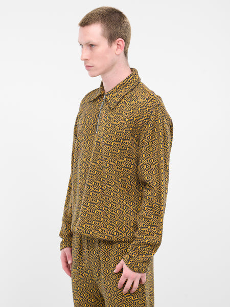 Crescent Jacquard Quarter-Zip (KT005-GLDNV)