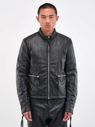 Tire Embossed Rider Jacket (PU-JK09-BLACK)