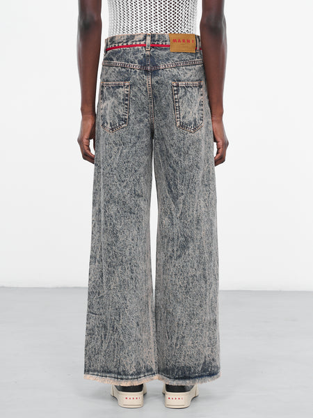 Marble-Dyed Denim Pants (PUJU0019A0-USCV35-MMC13-BLUE)