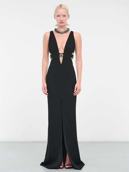 Embellished Cut-Out Maxi Dress (RKT103WR013C-05051-NERO