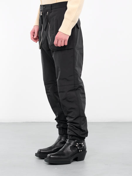 MUSINSA  CLACO Double side line zipper pants (black & navy)