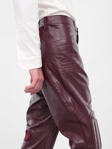 Men's Genuine Cowhide Burgundy Leather Jeans Style Trousers Pants (Burgundy,  28) at  Men's Clothing store
