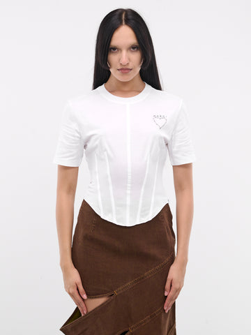 Purchases Marni Corset Shirt Waist White Dress size 38 (size 4-6 US)