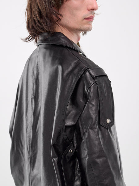 Oversized Biker Jacket (UL01F24-BLACK)