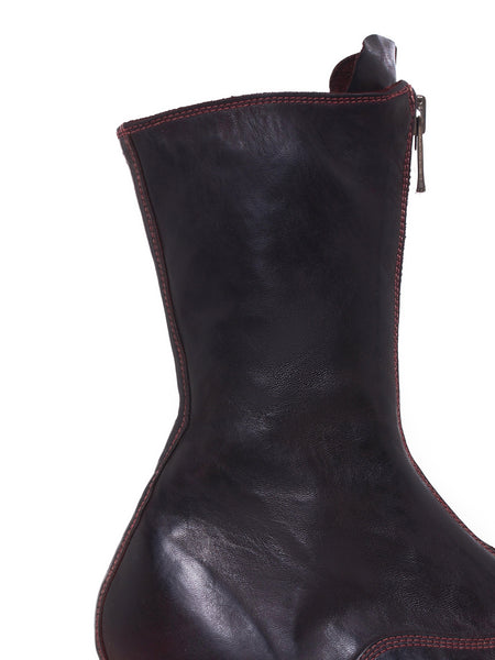 Horse flat leather ankle boots
