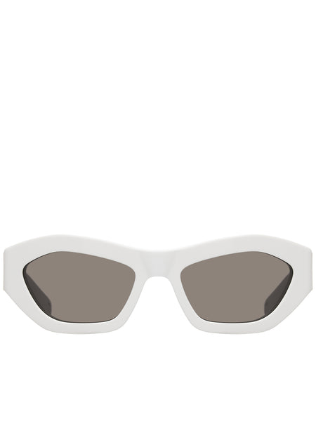 Bottega Veneta Wide Rectangular Ivory Sunglasses in White