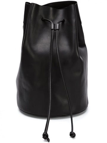 Reformation - Black Leather Woven Basket-Style Bucket Bag – Current Boutique