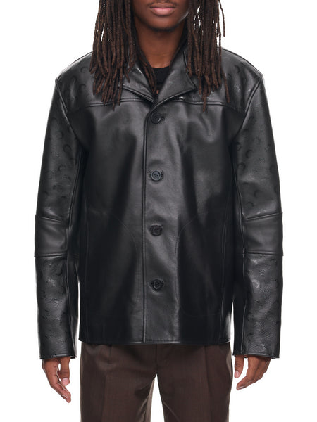 送料無料/即納】 【Fano Studios】 Leather piping boa jacket
