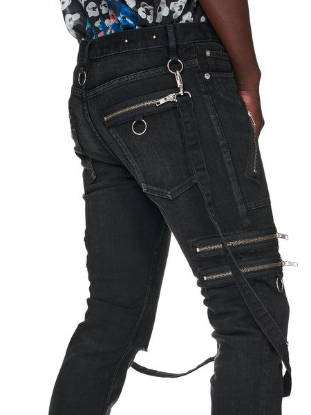 Skinny Distressed Denim Pants (KLMD-009-BLACK)