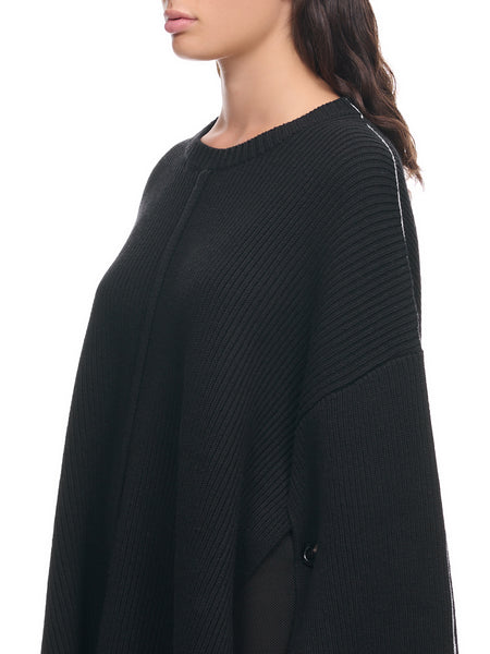 Knit Cape Sweater (PD-723-WOL-YWV004-BLACK)