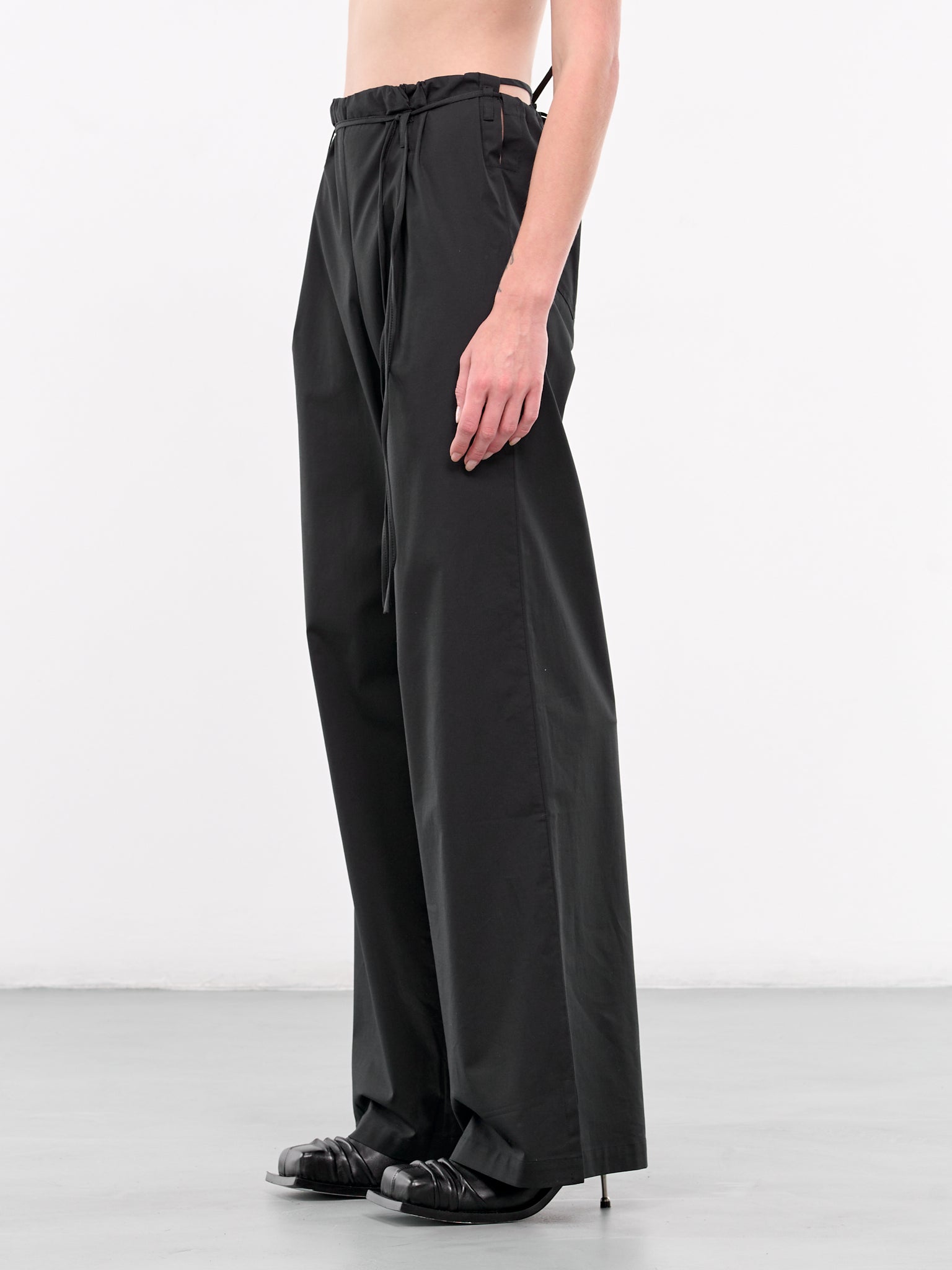 Drawstring Poplin Pants (005080-209-BLACK)