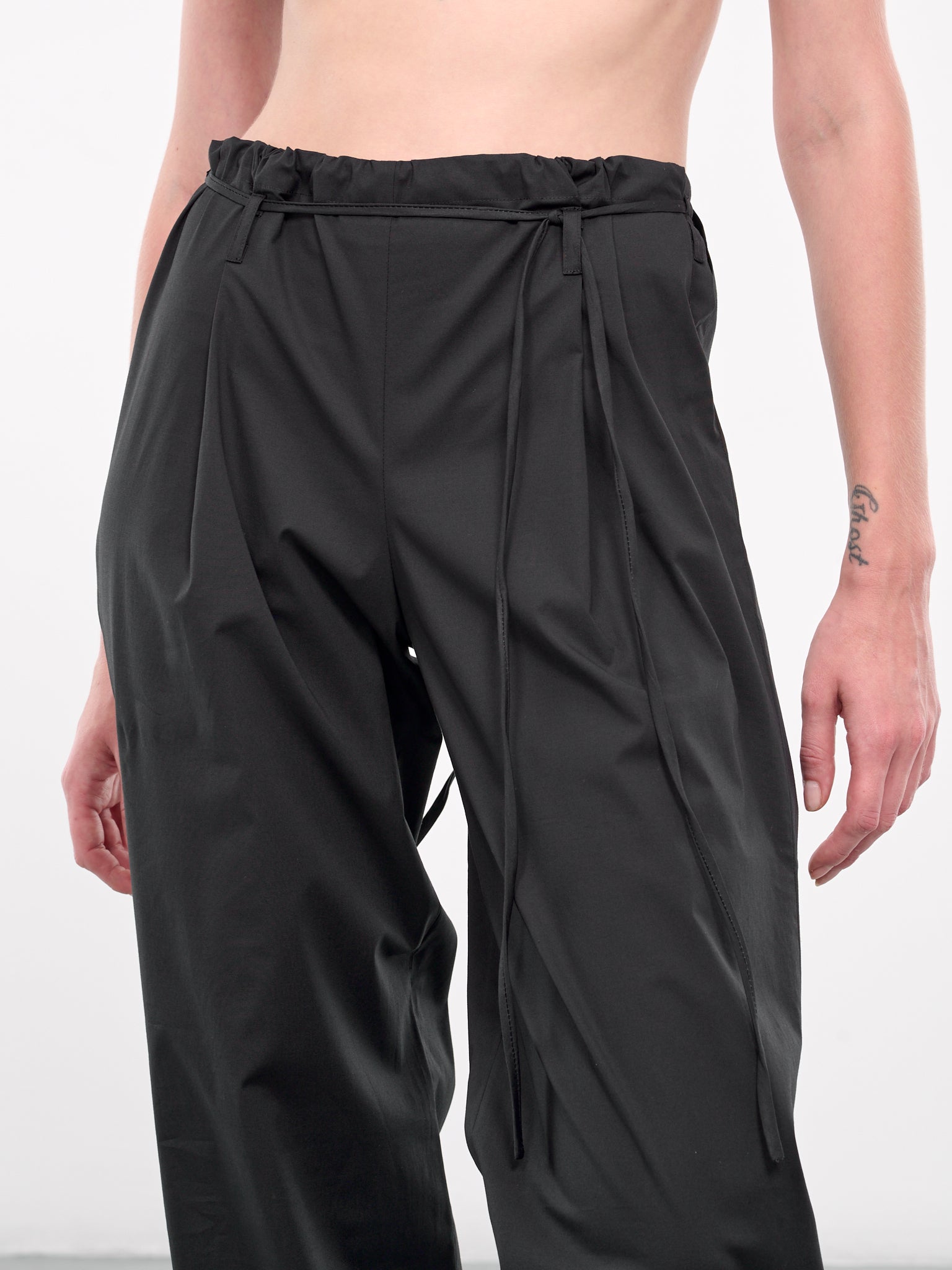 Drawstring Poplin Pants (005080-209-BLACK)