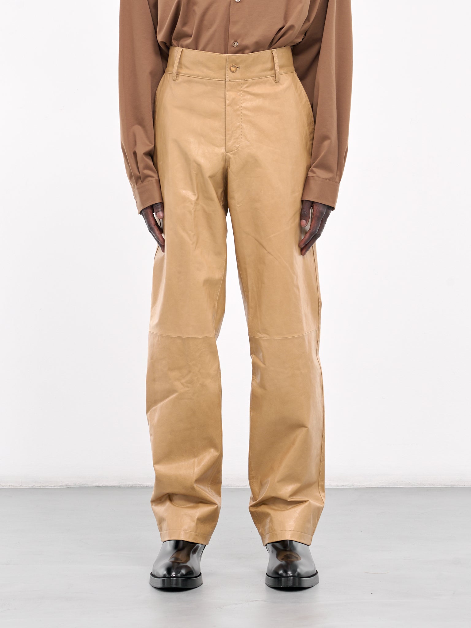 Sheepskin Straight Leg Trousers (007-22-KHAKI)