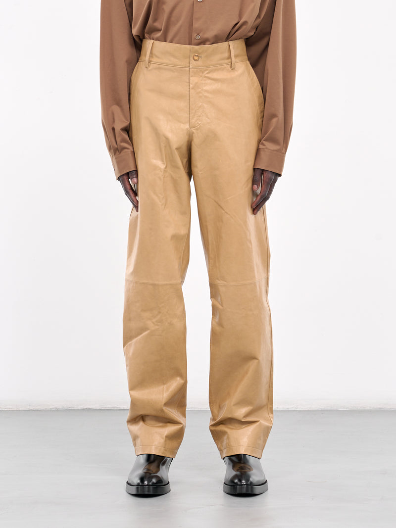 Sheepskin Straight Leg Trousers (007-22-KHAKI)