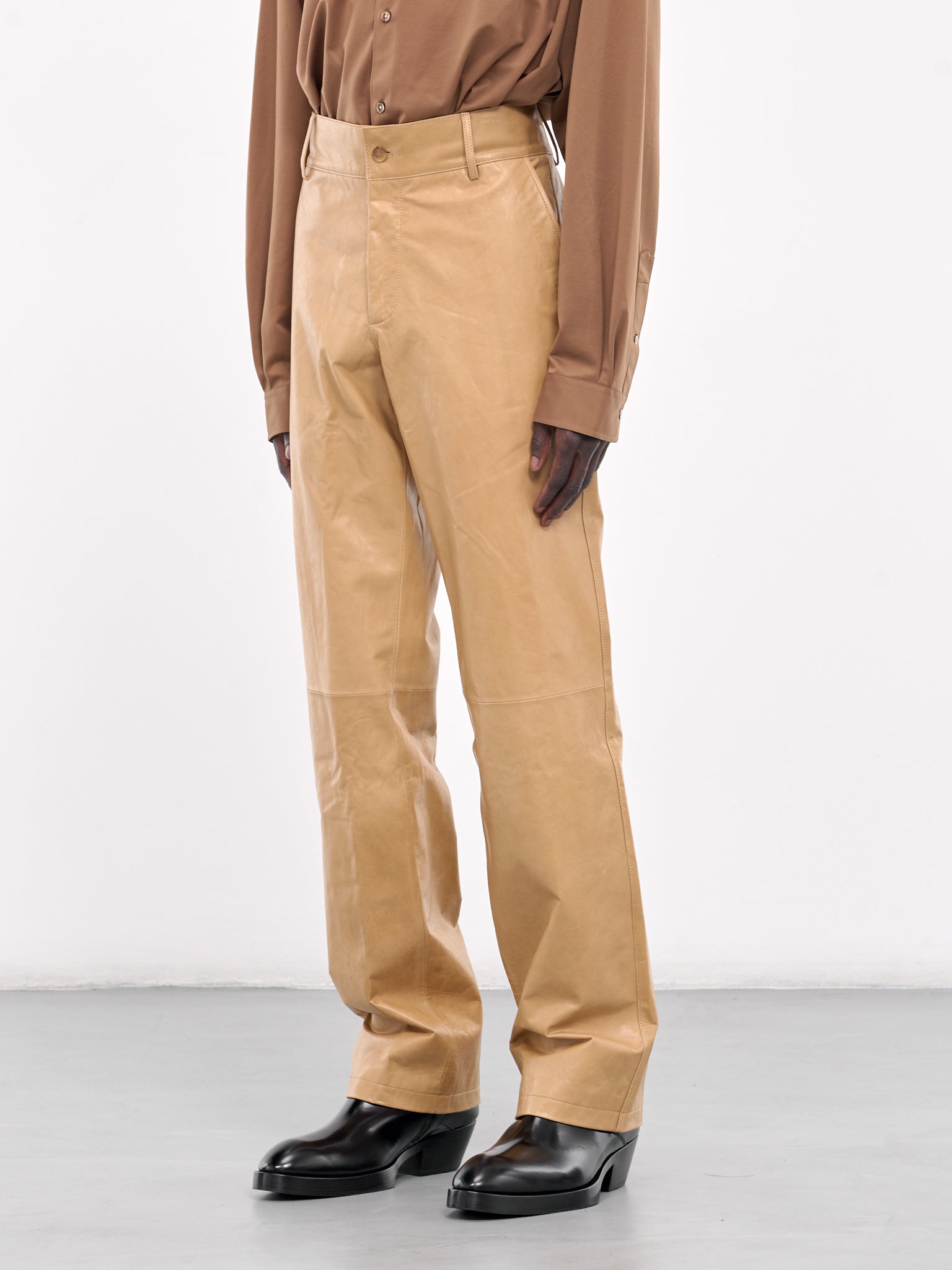 Sheepskin Straight Leg Trousers (007-22-KHAKI)