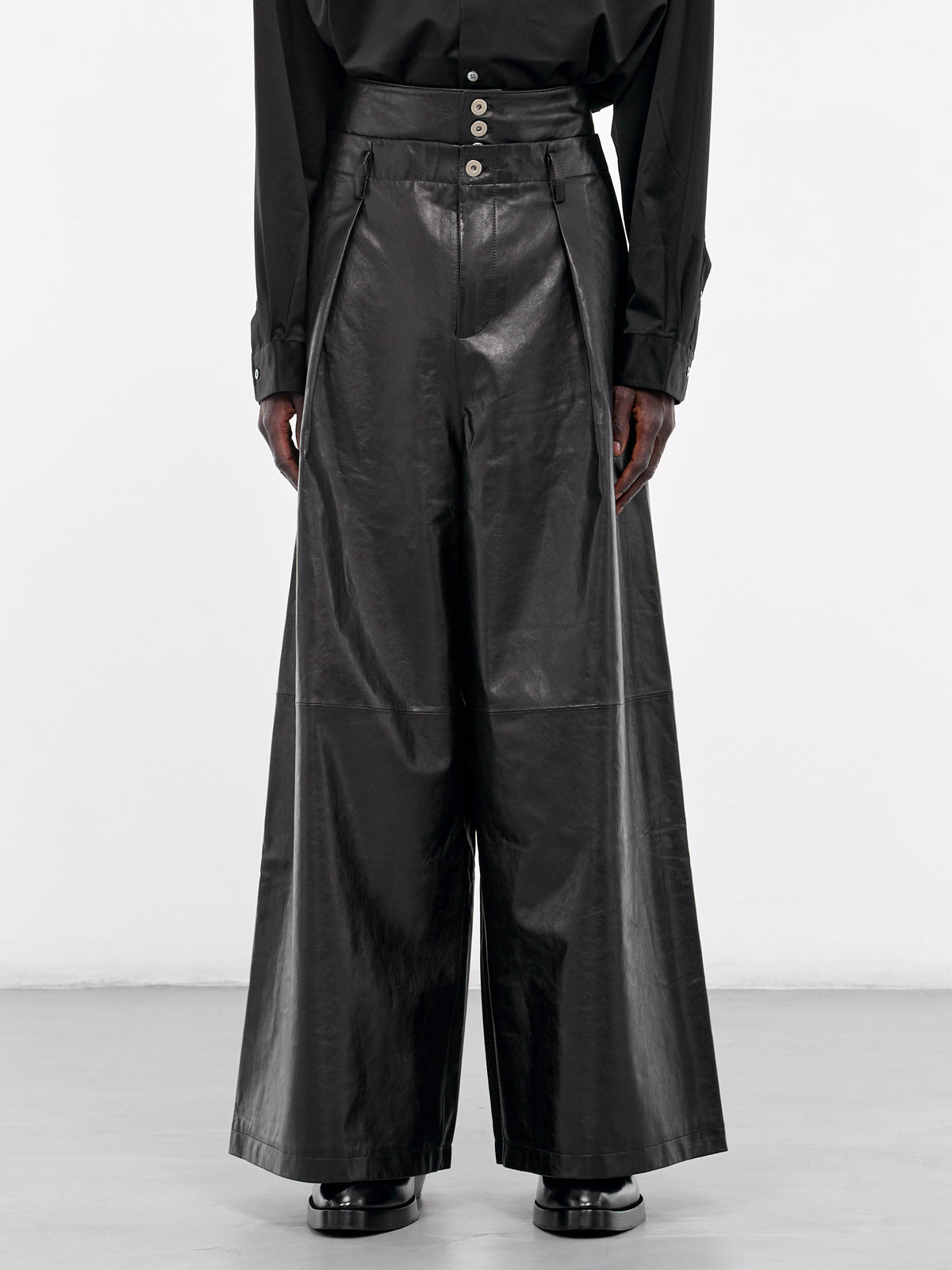 Full Length Leather Trousers (007-26-BLACK)