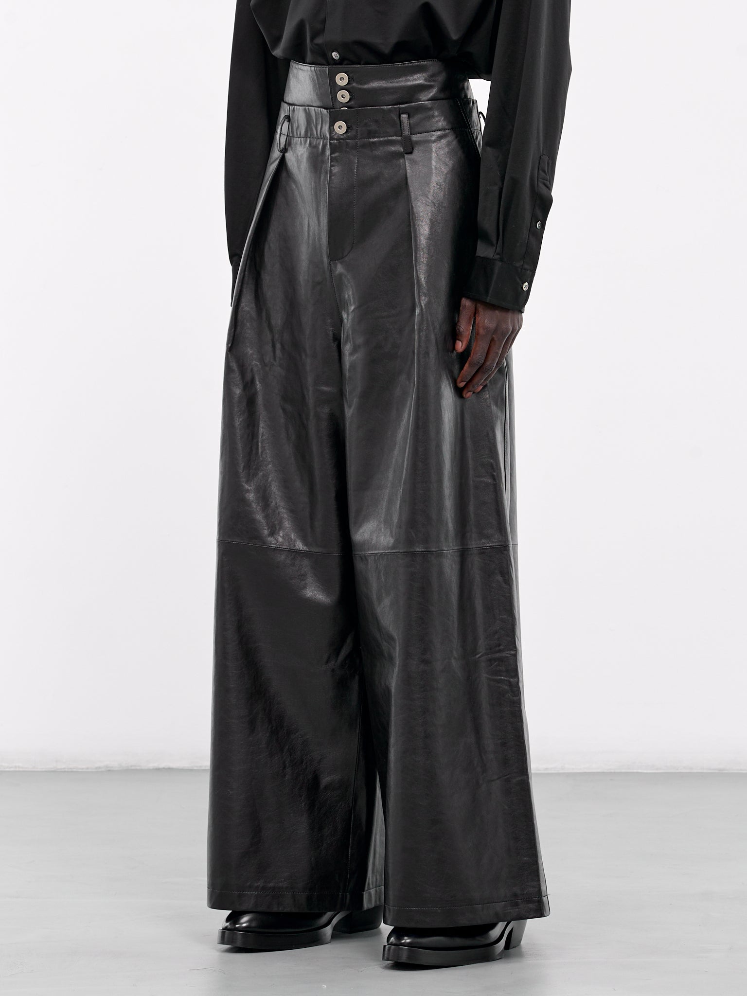 Full Length Leather Trousers (007-26-BLACK)