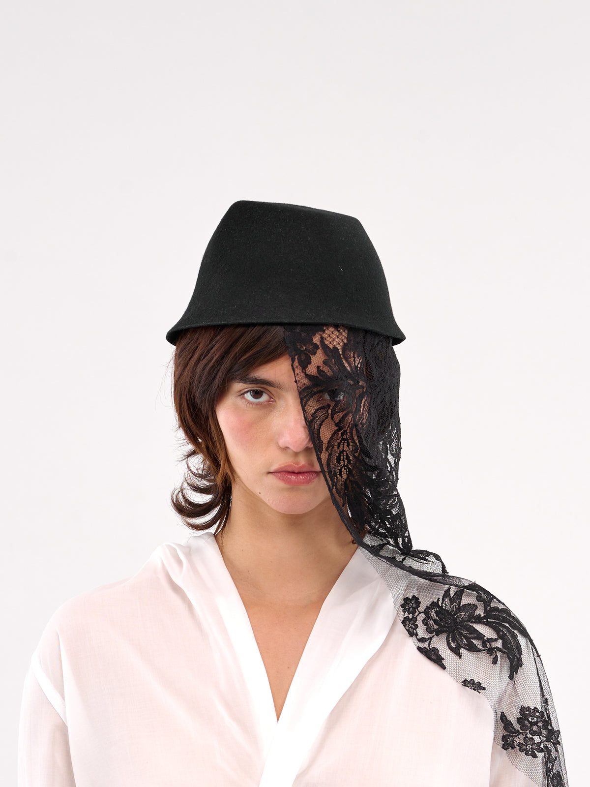 Veil Draped Hat (FP-H09-868-1-BLACK)