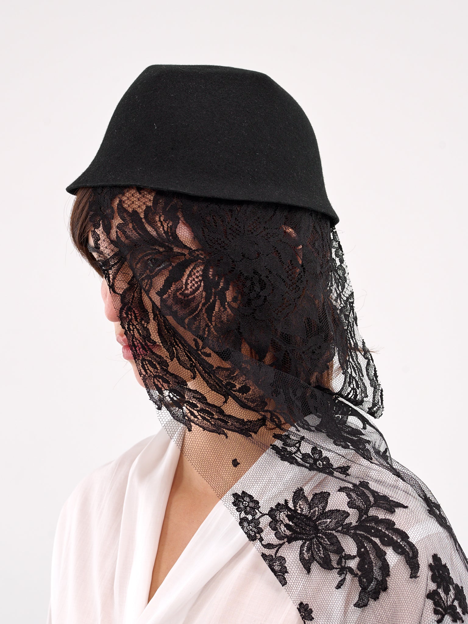 Veil Draped Hat (FP-H09-868-1-BLACK)