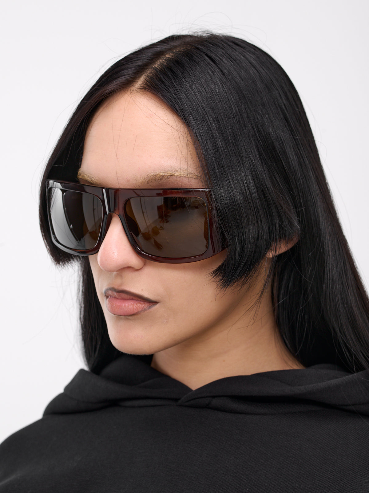 Attico Andre Oversized Sunglasses (ANDRE-BROWN-GOLD-BROWN)