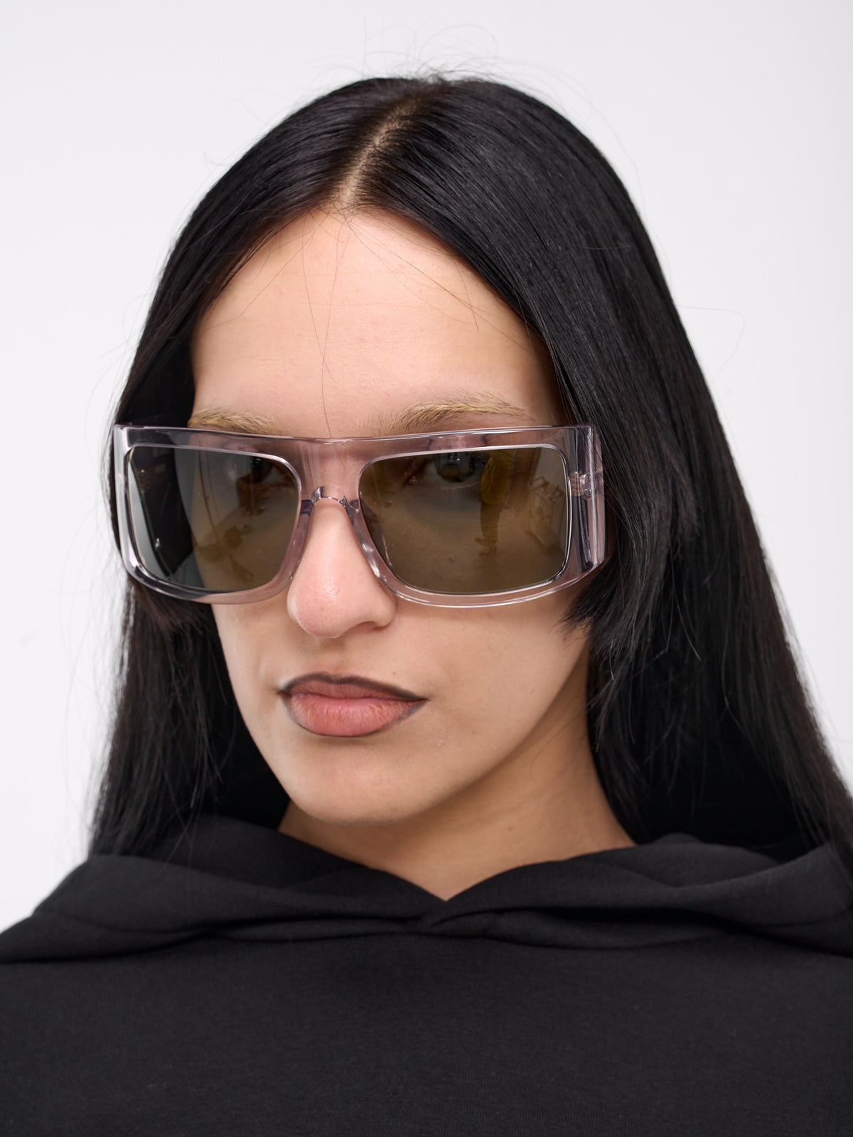 Attico Andre Oversized Sunglasses (ANDRE-SMOKE-SILVER-BROWN)