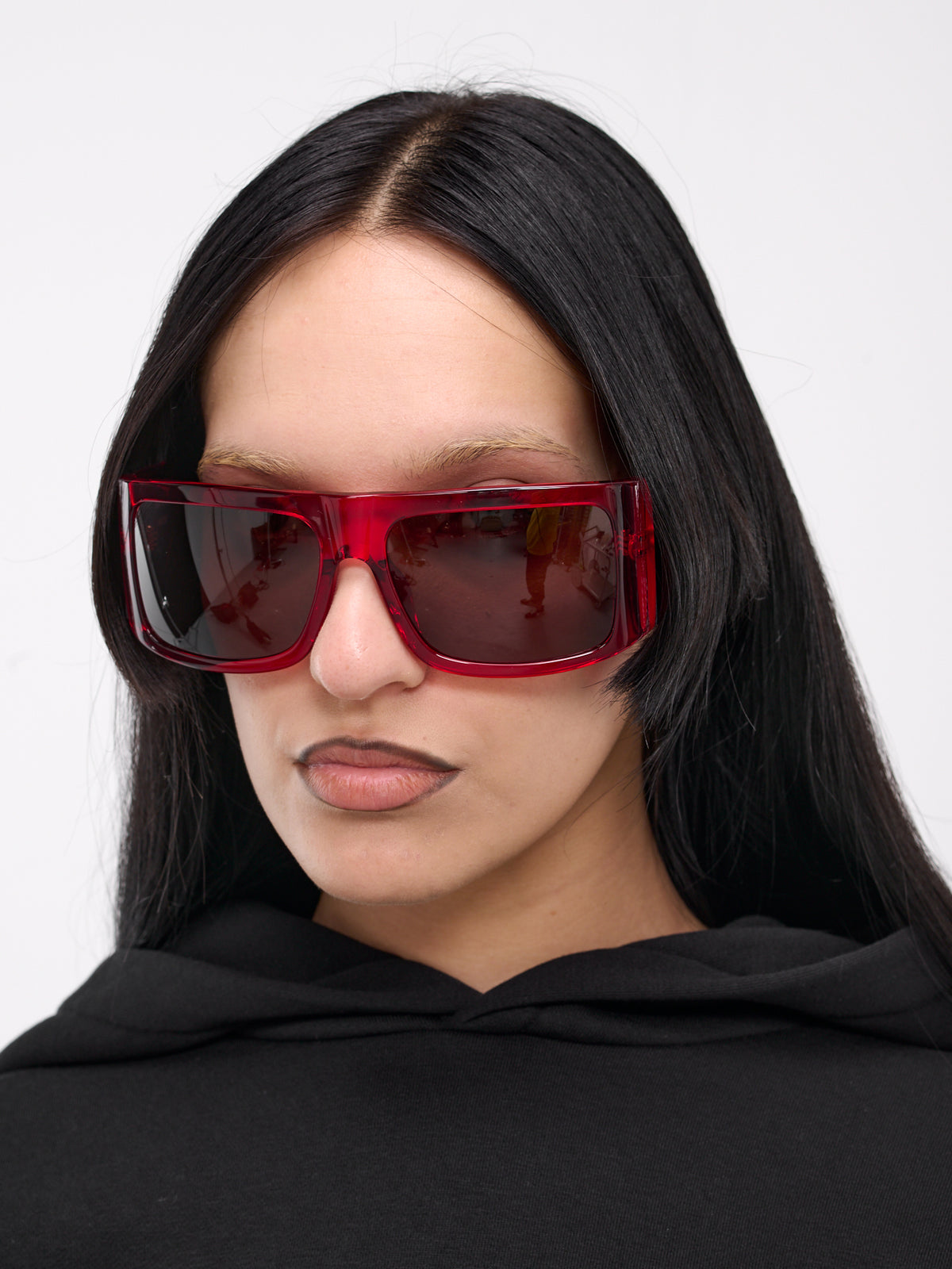 Attico Andre Oversized Sunglasses (ANDRE-RED-BLACK-BROWN)