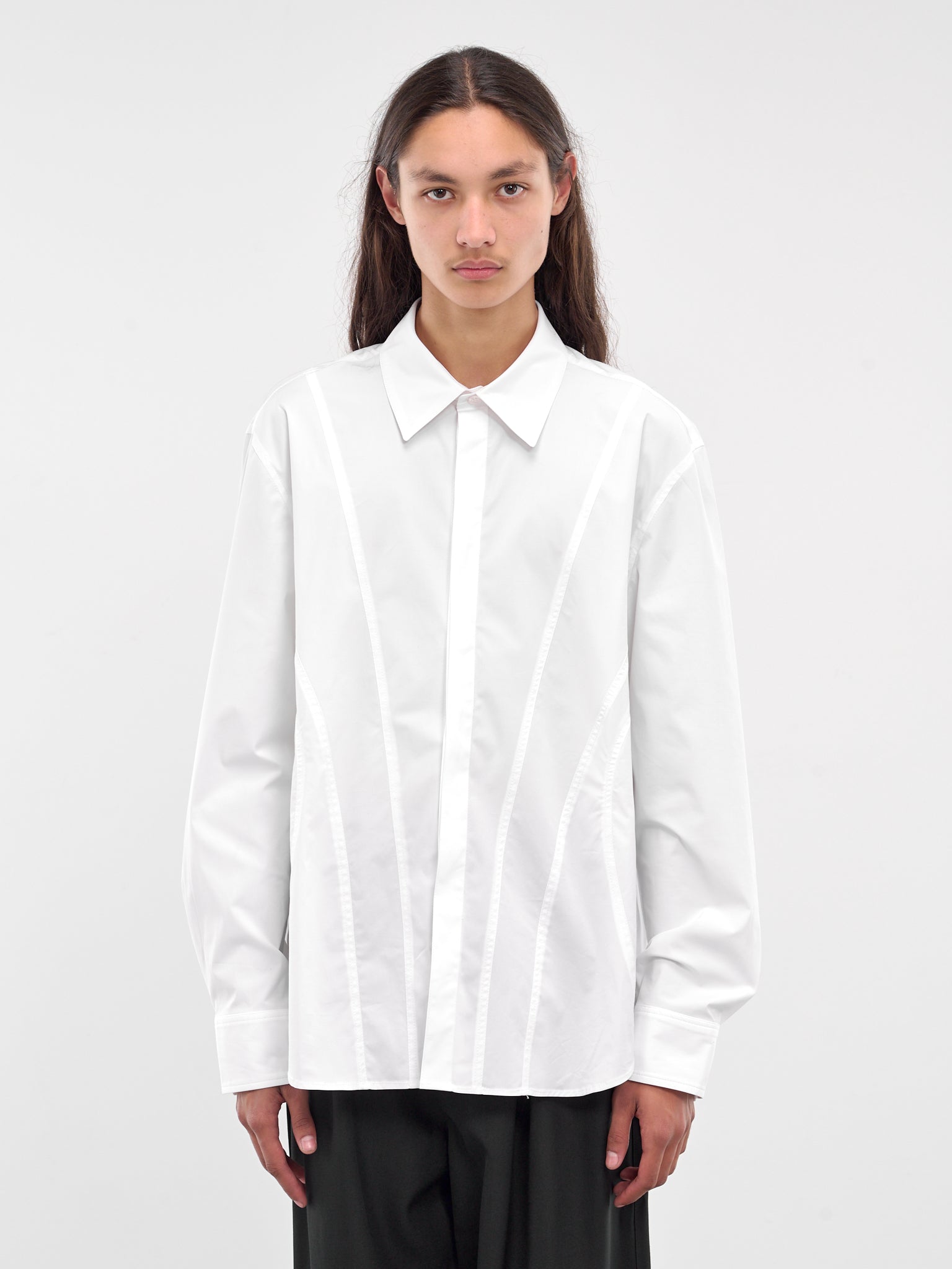 Corset Cut-Out Shirt (0557-T706-WHITE)