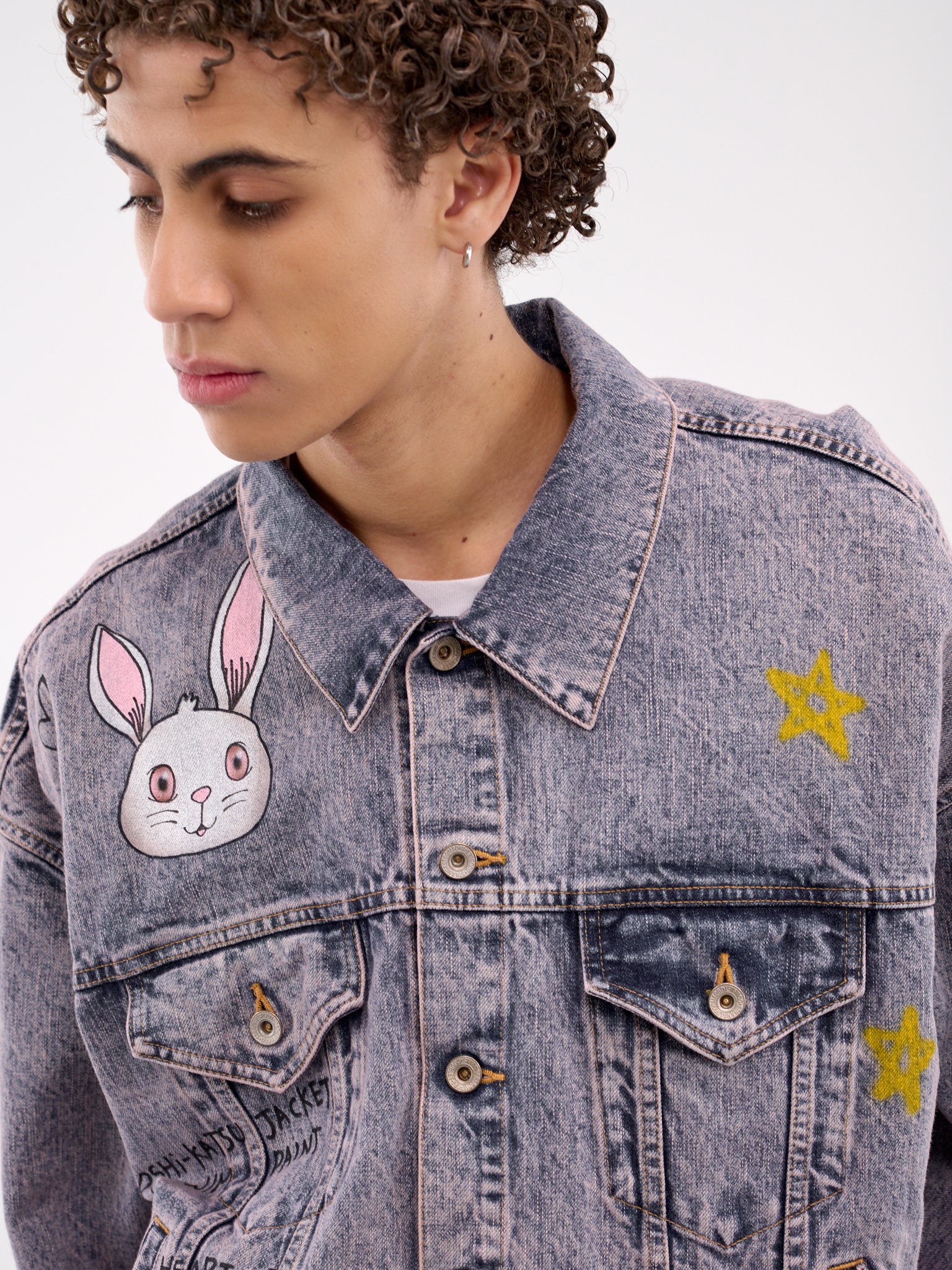 Hand-Painted Anime Denim Jacket (06BL208-PINK)