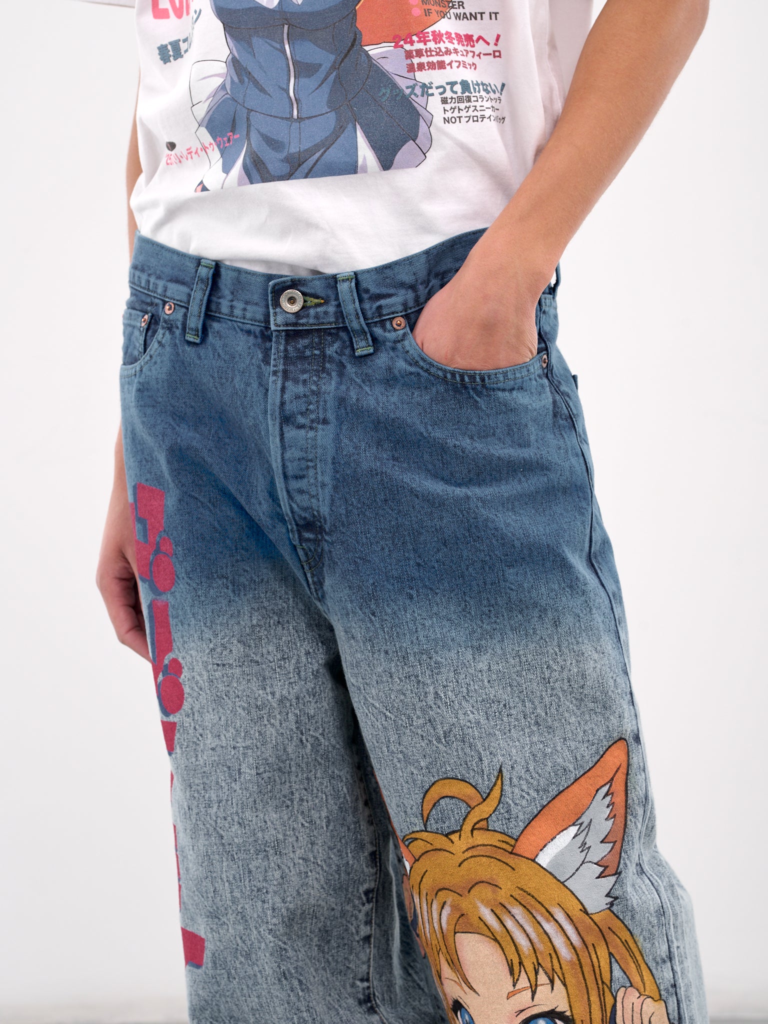 Hand-Painted Denim Jeans (06PT296-BLUE)