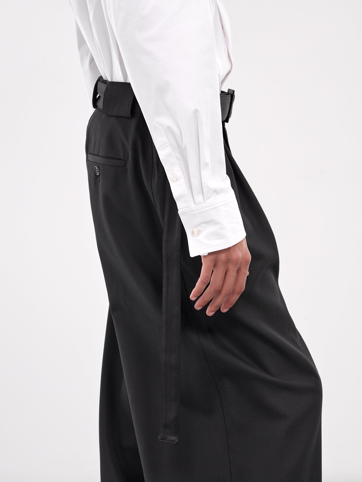 Box Pleated Smoking Trousers (0734S-T115-BLACK)