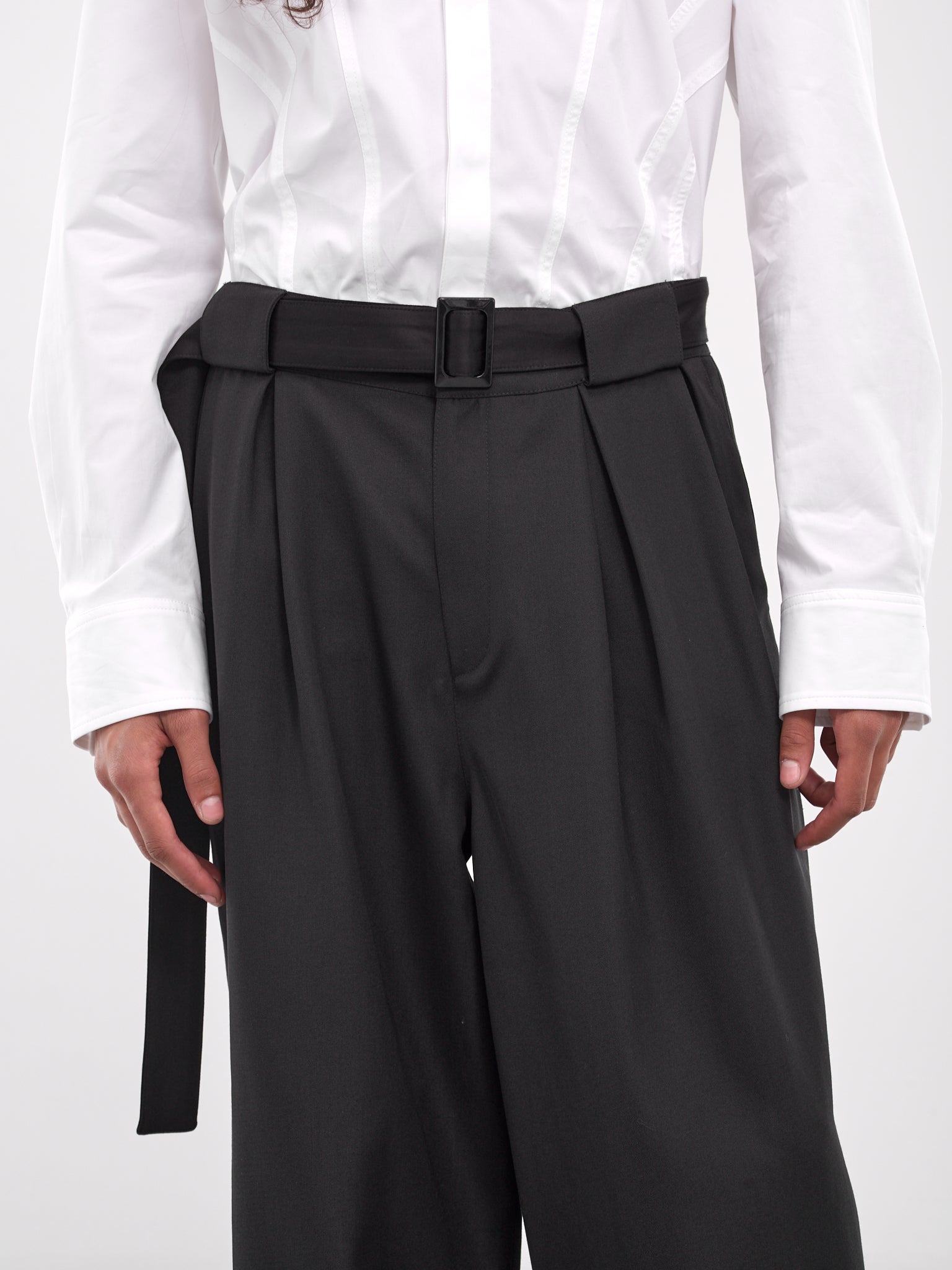 Box Pleated Smoking Trousers (0734S-T115-BLACK)