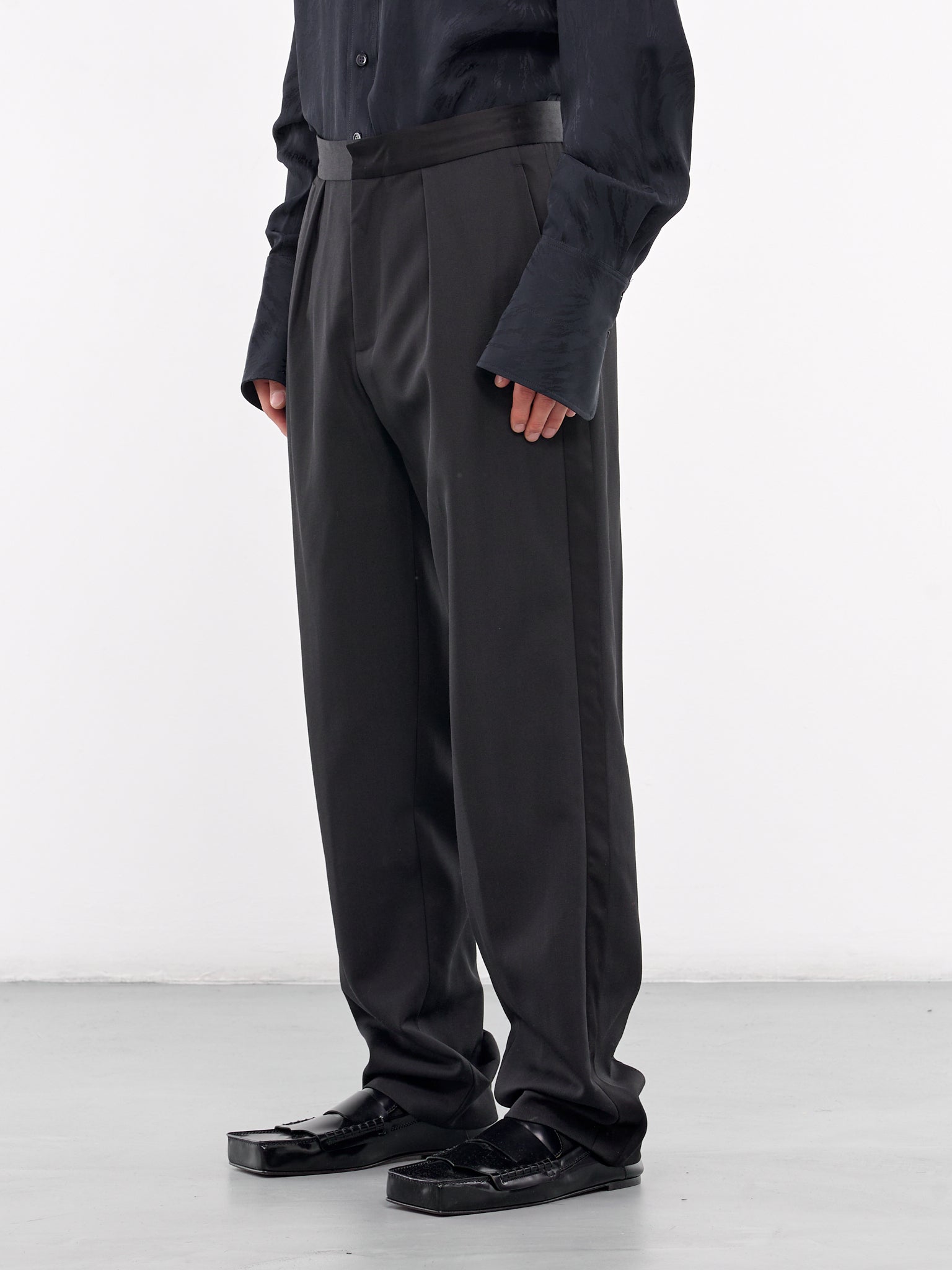 Straight Leg Smoking Trousers (0740-T115-BLACK)