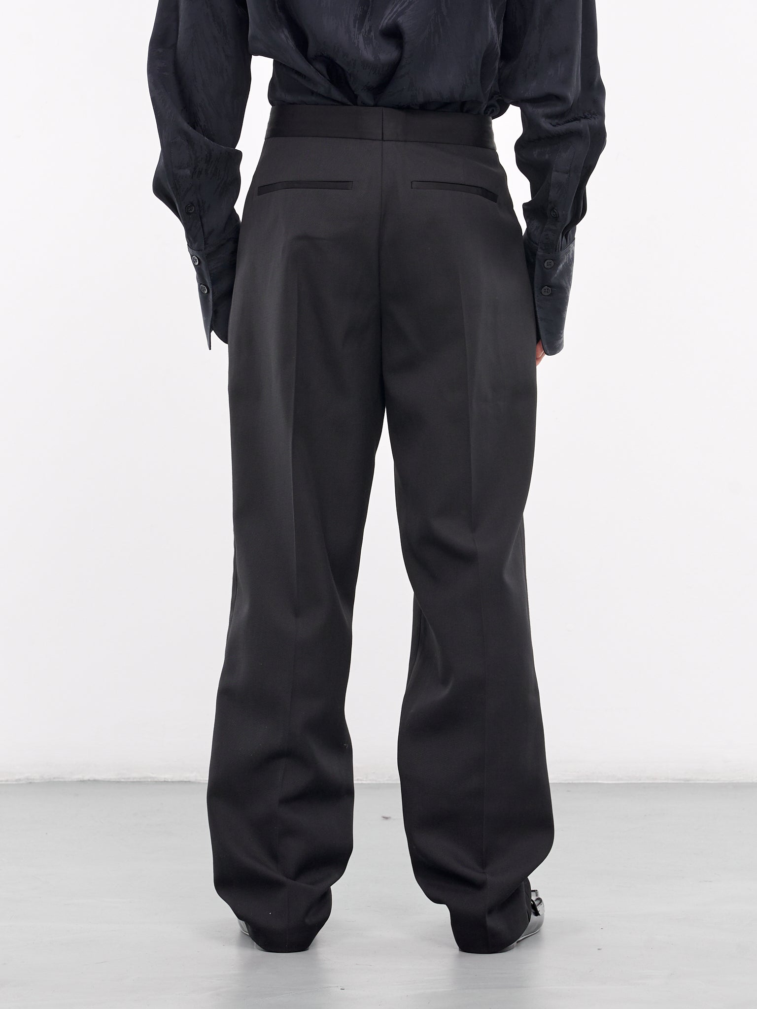 Straight Leg Smoking Trousers (0740-T115-BLACK)