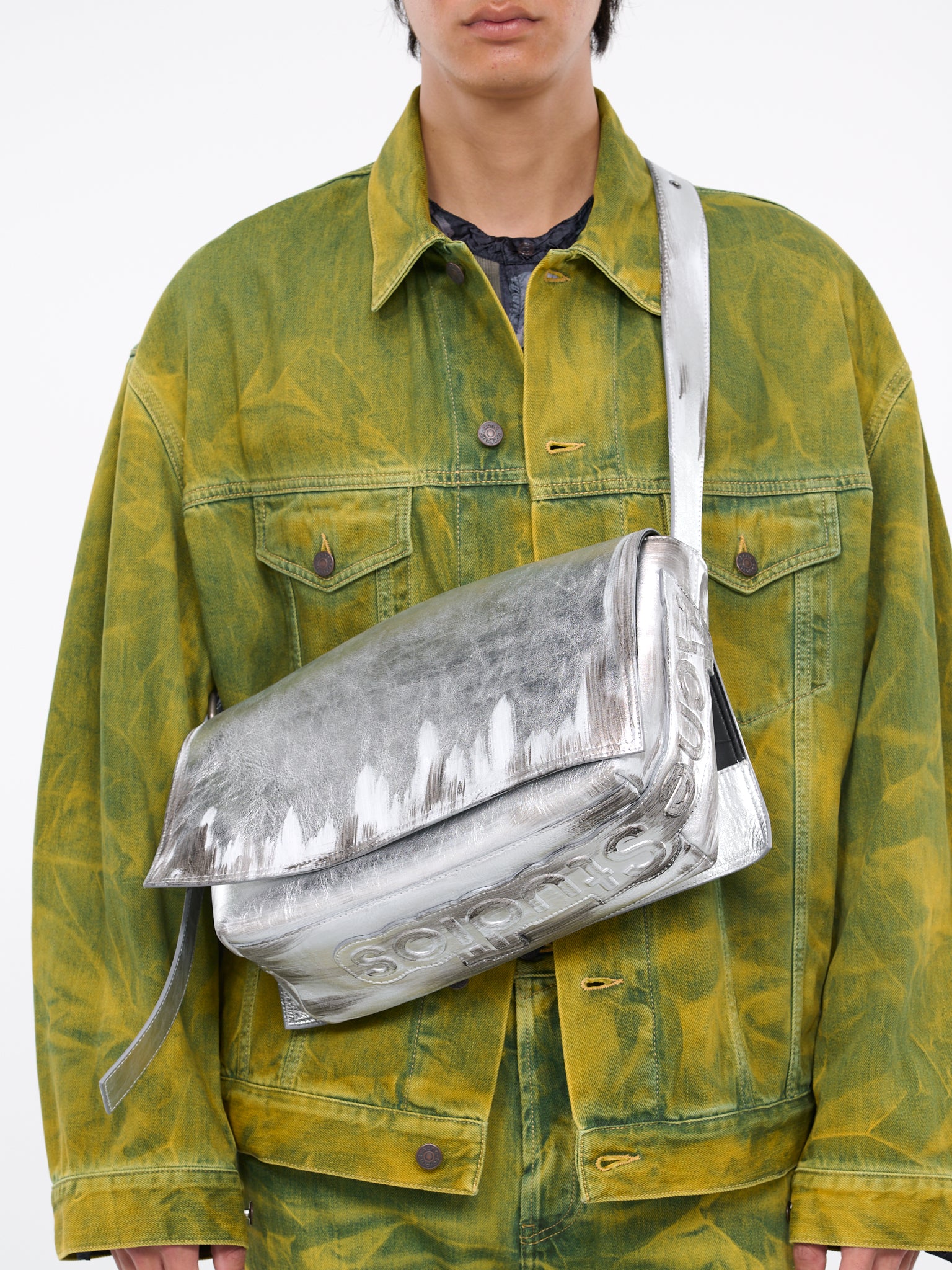 Brown Musubi medium leather shoulder bag | Acne Studios | MATCHES UK