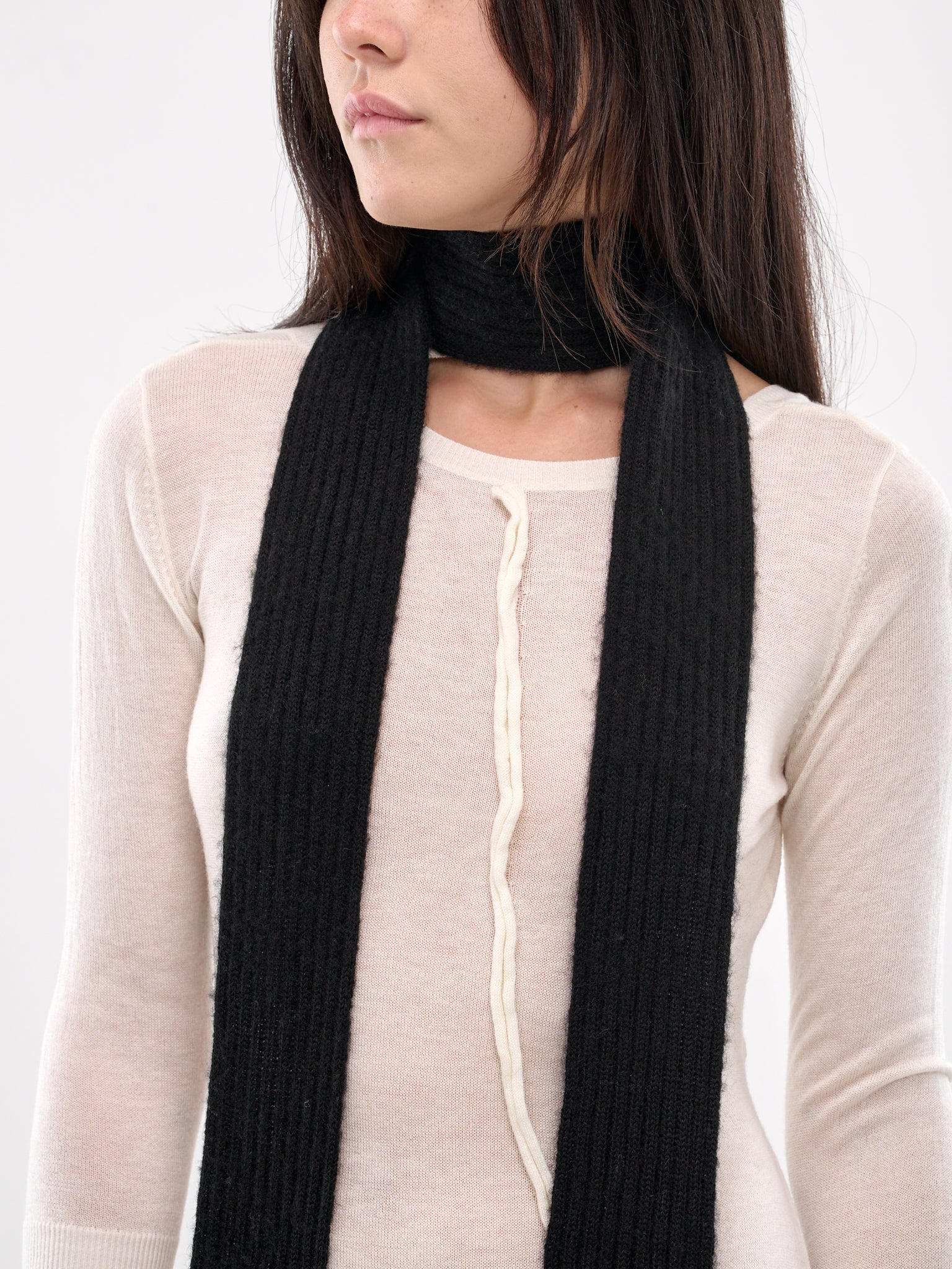 Rib Knit Scarf (ACC-01BK-BLACK)