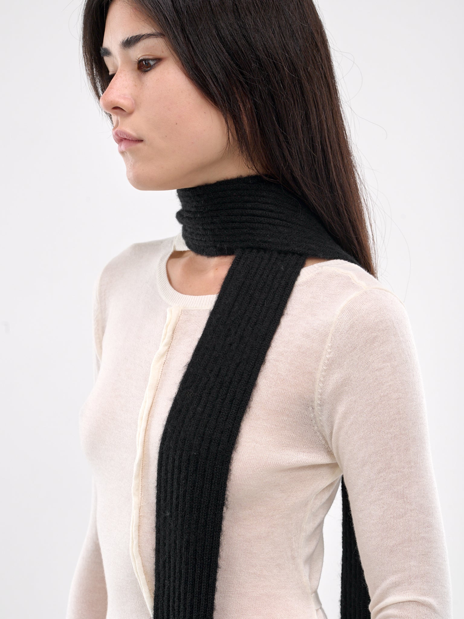 Rib Knit Scarf (ACC-01BK-BLACK)