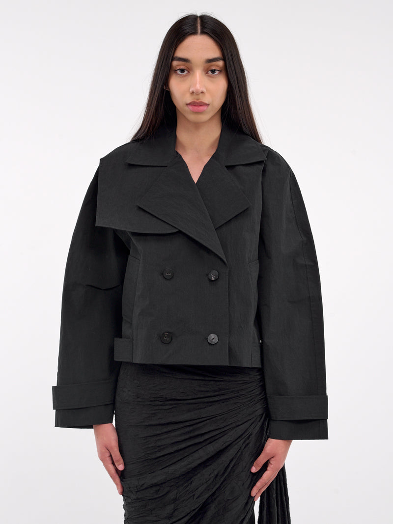 Cropped Trench Jacket (09JA01BK-KBLACK)