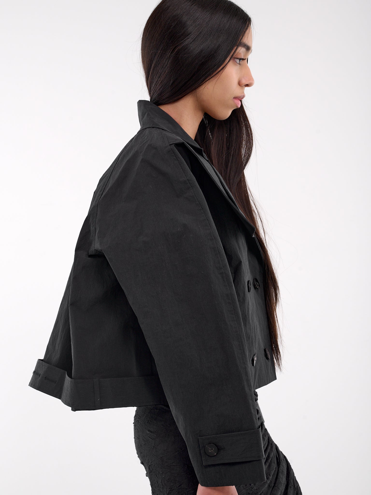 Cropped Trench Jacket (09JA01BK-KBLACK)