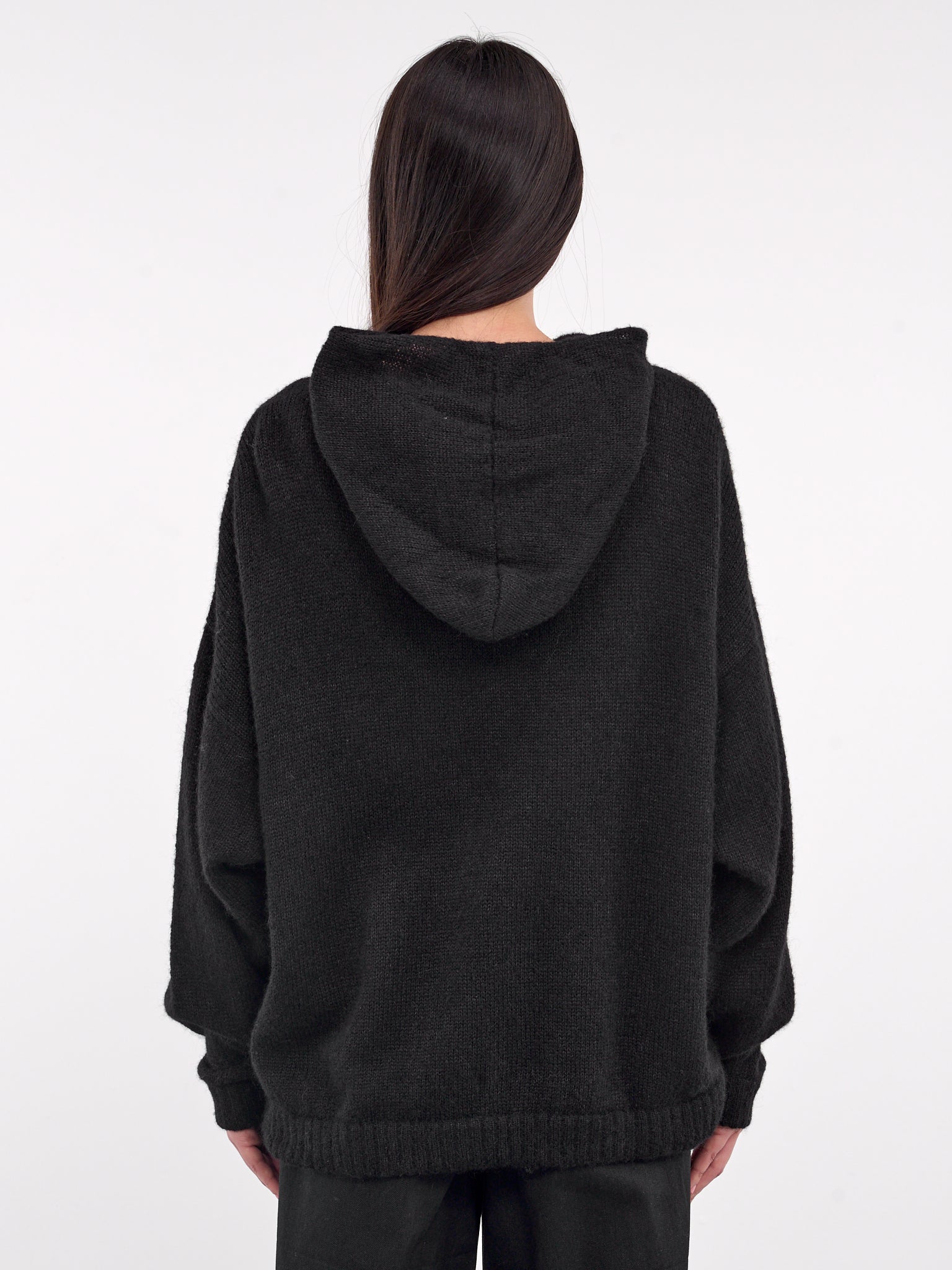 Hand-Knit Oversized Hoodie (09T10BK-BLACK)